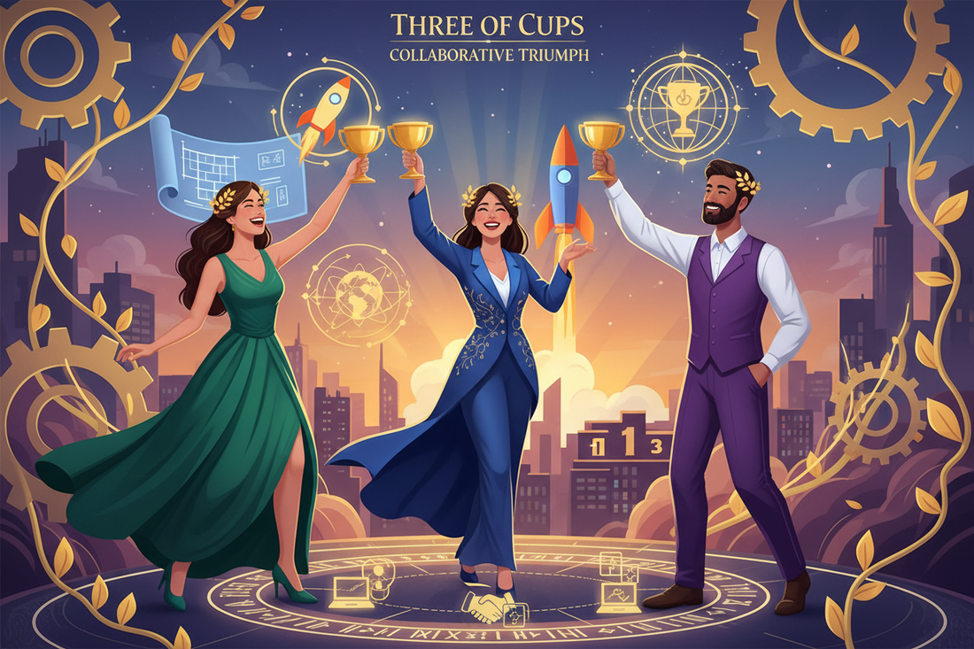 Three of Cups in Career Readings: Team Success & Collaborative Victory - Nicole's ritual universe