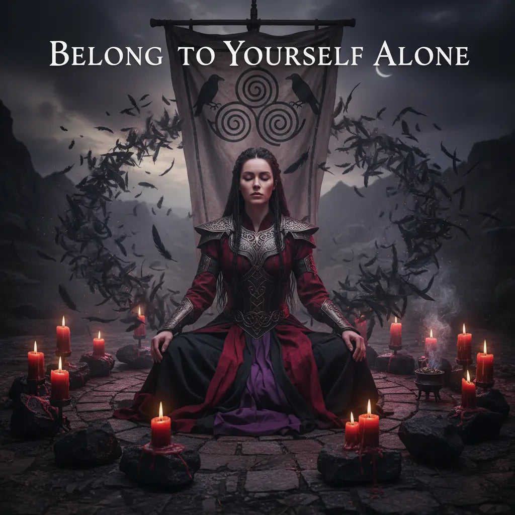 Celtic Morrigan sovereignty meditation scene
