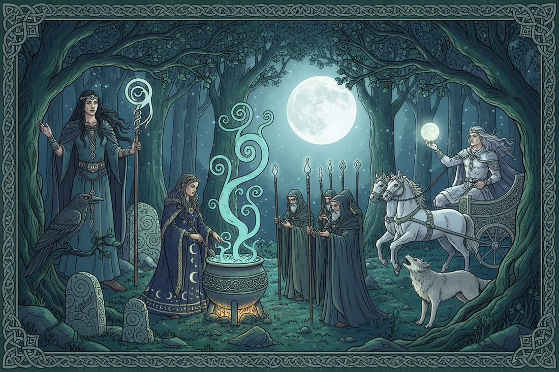 Celtic Norse Moon Traditions Morrigan Cerridwen Mani - Nicole's ritual universe