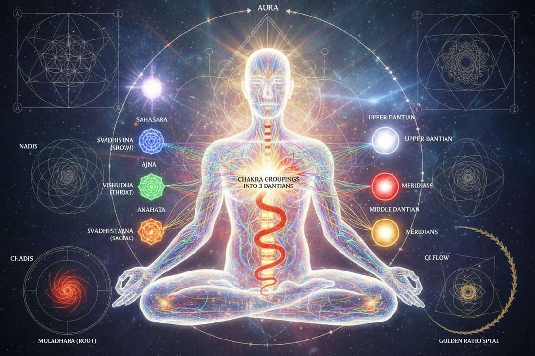Chakras × Dantian-Meridians: Gateway to Unified Energetic Anatomy