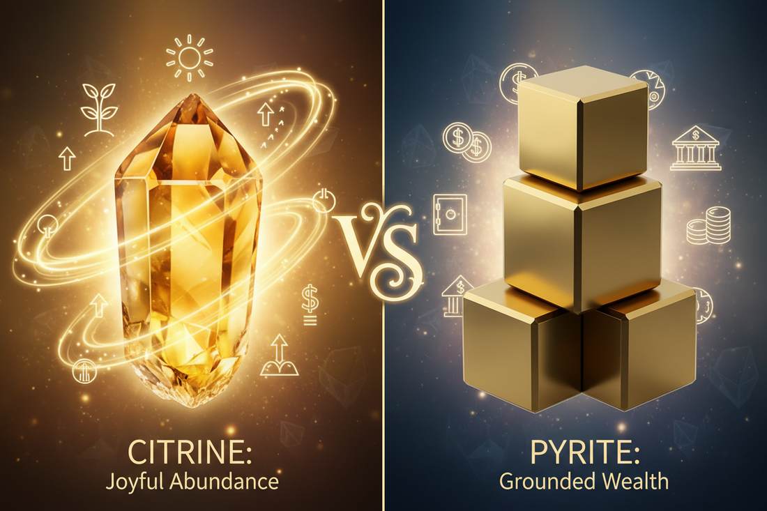 Citrine vs Pyrite: Which Abundance Crystal is Right for You? - Nicole's ritual universe