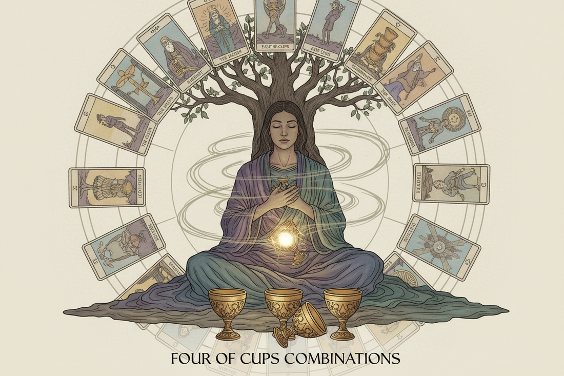 Four of Cups Combinations: With Major & Minor Arcana - Nicole's ritual universe