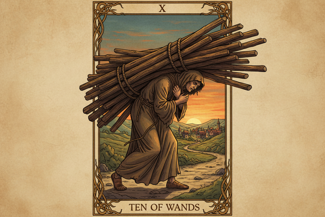 Ten of Wands Tarot Card: Complete Guide to Meaning & Symbolism - Nicole's ritual universe