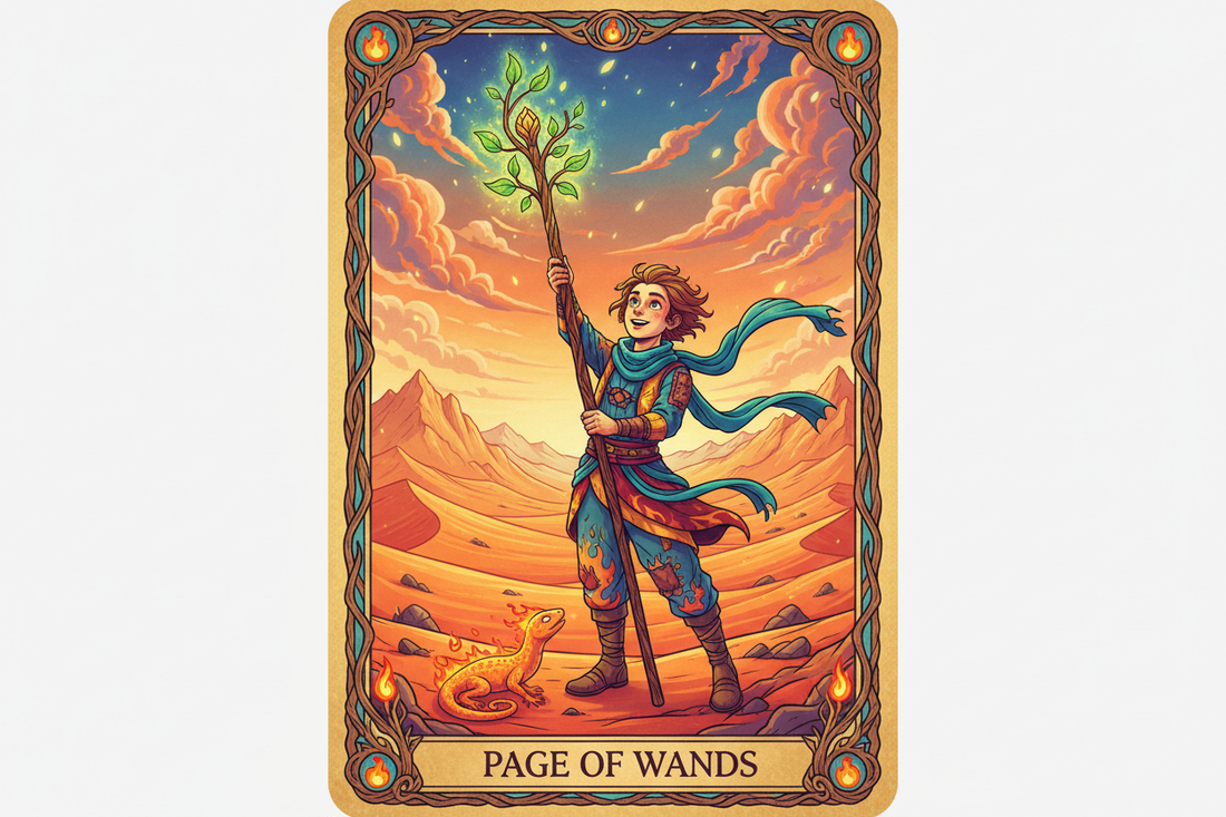 Page of Wands Tarot Card: Complete Guide to Meaning & Symbolism - Nicole's ritual universe
