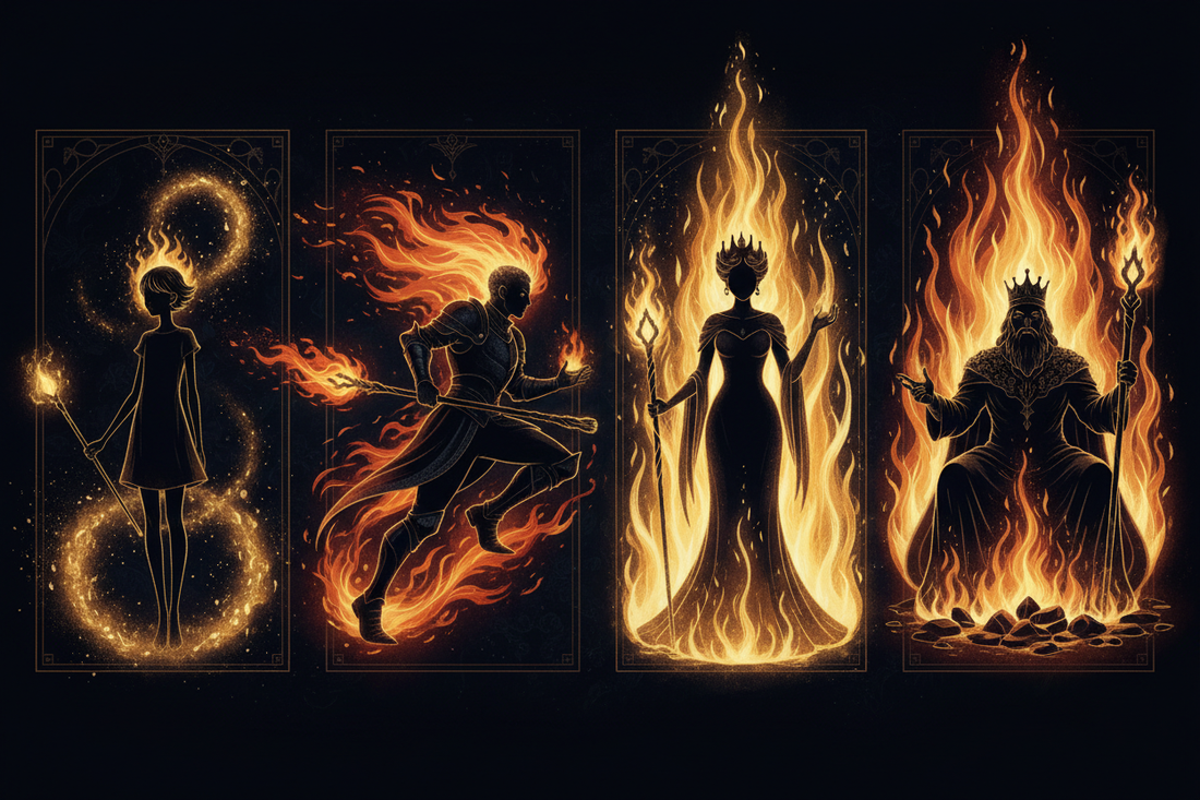 Court Cards in Wands: Page, Knight, Queen, King Personalities