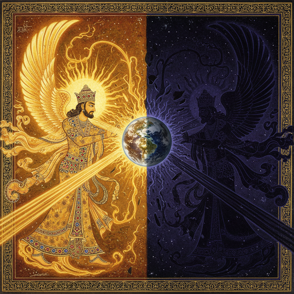 Ahura Mazda and Angra Mainyu: The Cosmic Battle Between Good and Evil in Zoroastrian Thought