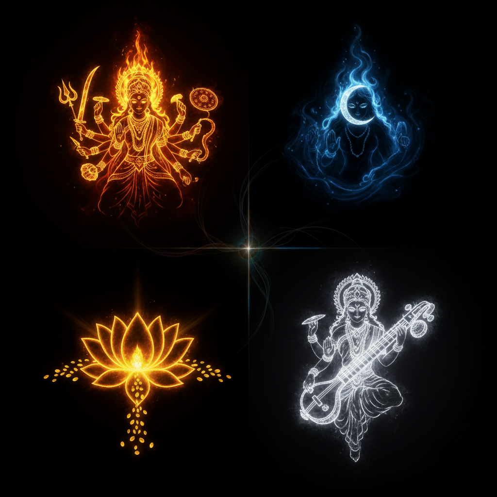 The Hindu Goddesses: Durga, Kali, Lakshmi, and Saraswati — The Four Faces of the Divine Feminine