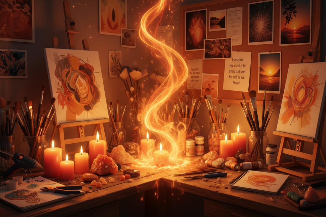 Creativity Corner: Orange Candles + Carnelian