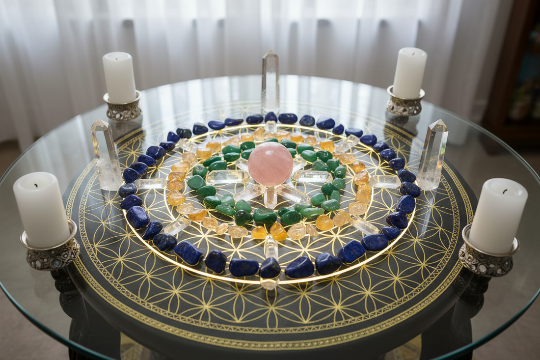 Crystal Grid Altar: Sacred Geometry Energy - Nicole's ritual universe