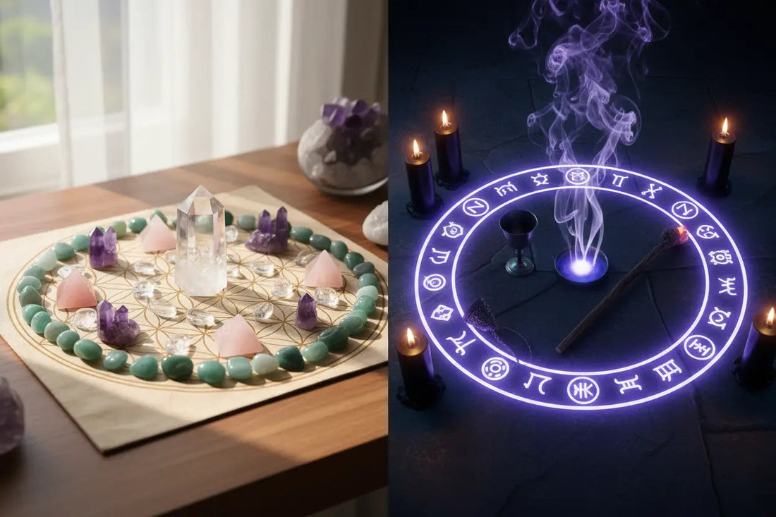 Crystal Grids vs Magic Circles: What's the Difference and When to Use Each Nicole's ritual universe