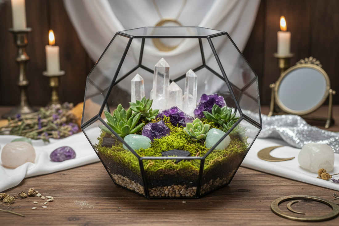 How to Make a Crystal Terrarium for Your Altar: Sacred Garden DIY Tutorial - Nicole's ritual universe