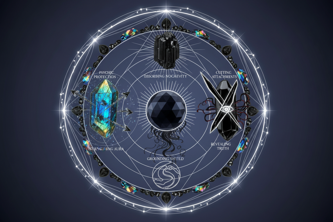 Crystals for Boundaries: Black Tourmaline, Labradorite, Obsidian - Nicole's ritual universe