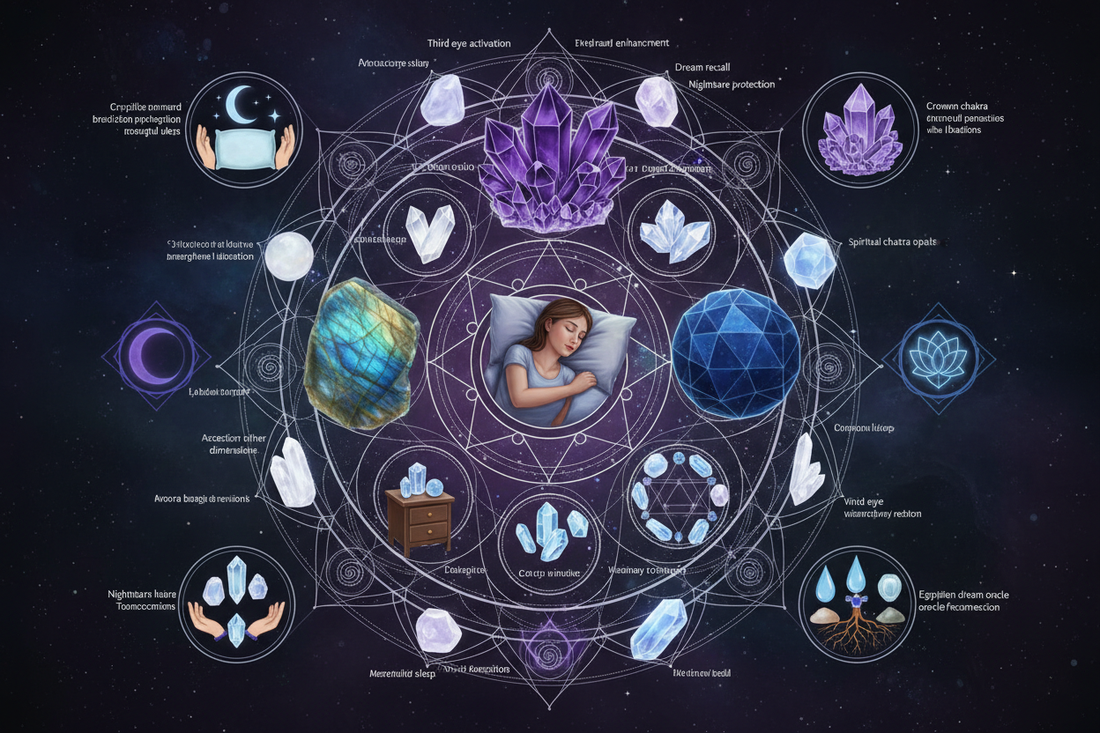 Crystals for Dreamwork: Amethyst, Labradorite, Azurite - Nicole's ritual universe