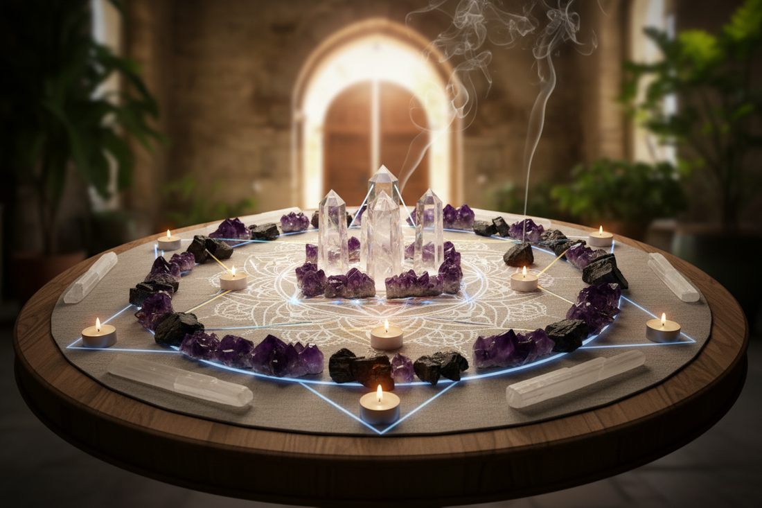 Crystals on Altar: Selection and Arrangement - Nicole's ritual universe