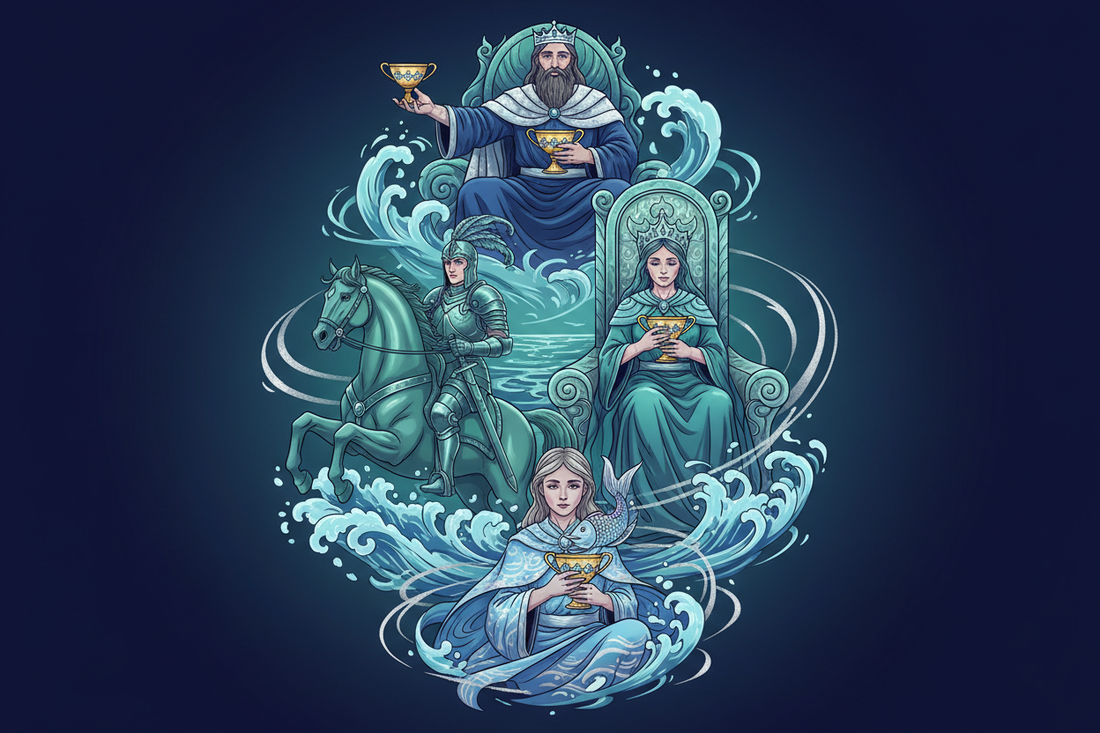 Cups Court Cards — Developmental Stages of Emotional Mastery - Nicole's ritual universe