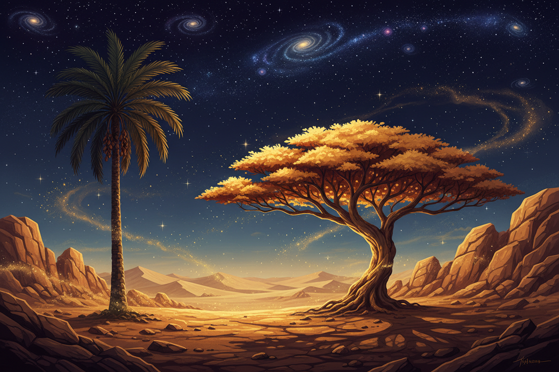 Desert Sacred Trees — Palm, Acacia, and the Divine in Arid Lands