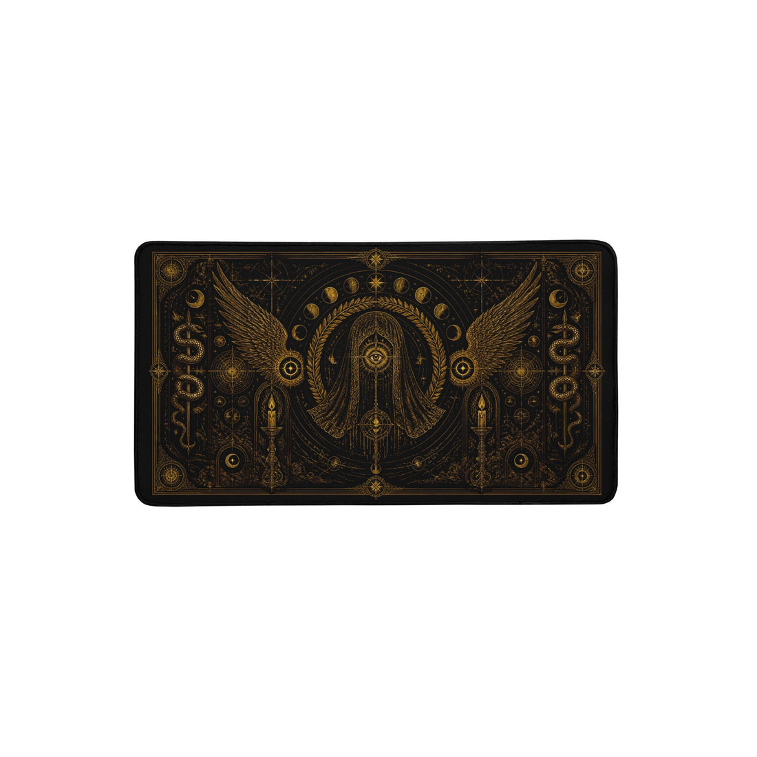 The Veiled Oracle Desk Mat Black 12x22 Front