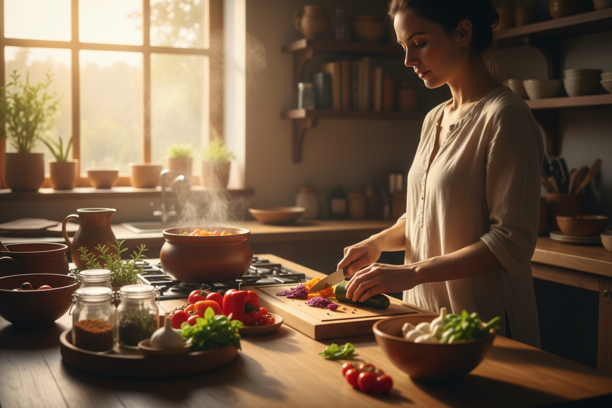 Meal Setting Ritual Dinner Preparation: Kitchen Magic | Mindful Cooking & Culinary Ritual ...