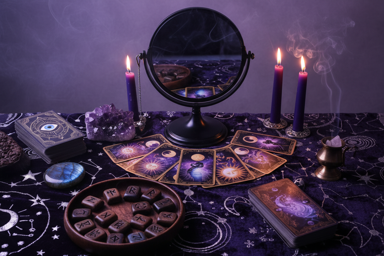 Divination Altar: Tarot, Oracle, Scrying & Psychic Development Guide ...