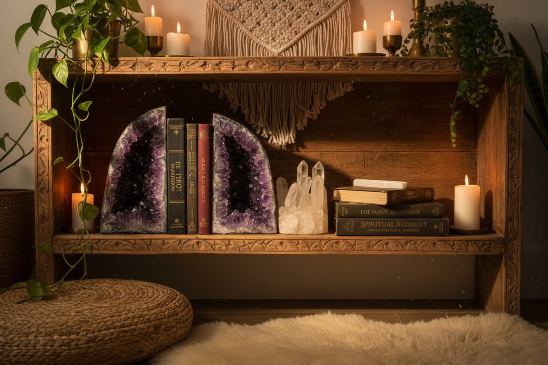 DIY Crystal Bookends for Your Spiritual Library: Functional Magic Meets Home Decor - Nicole's ritual universe