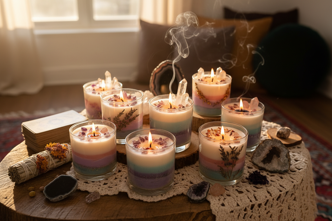 DIY Crystal Candles: Infuse Your Space with Light, Scent & Stone Energy - Nicole's ritual universe