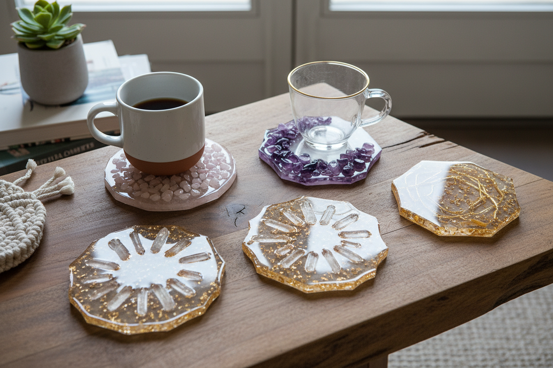 DIY Crystal Coasters: Functional Magic for Your Home (Resin & No-Resin Options)