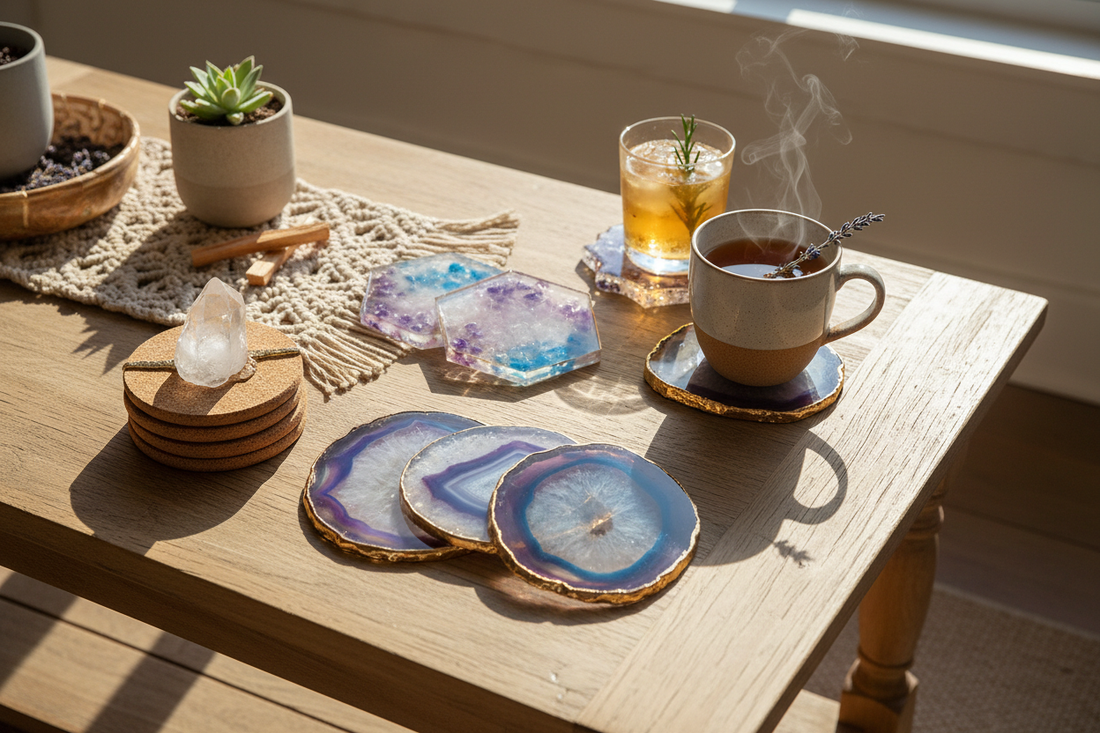 DIY Crystal Coasters: Protect Your Surfaces with Stone Energy & Beauty - Nicole's ritual universe
