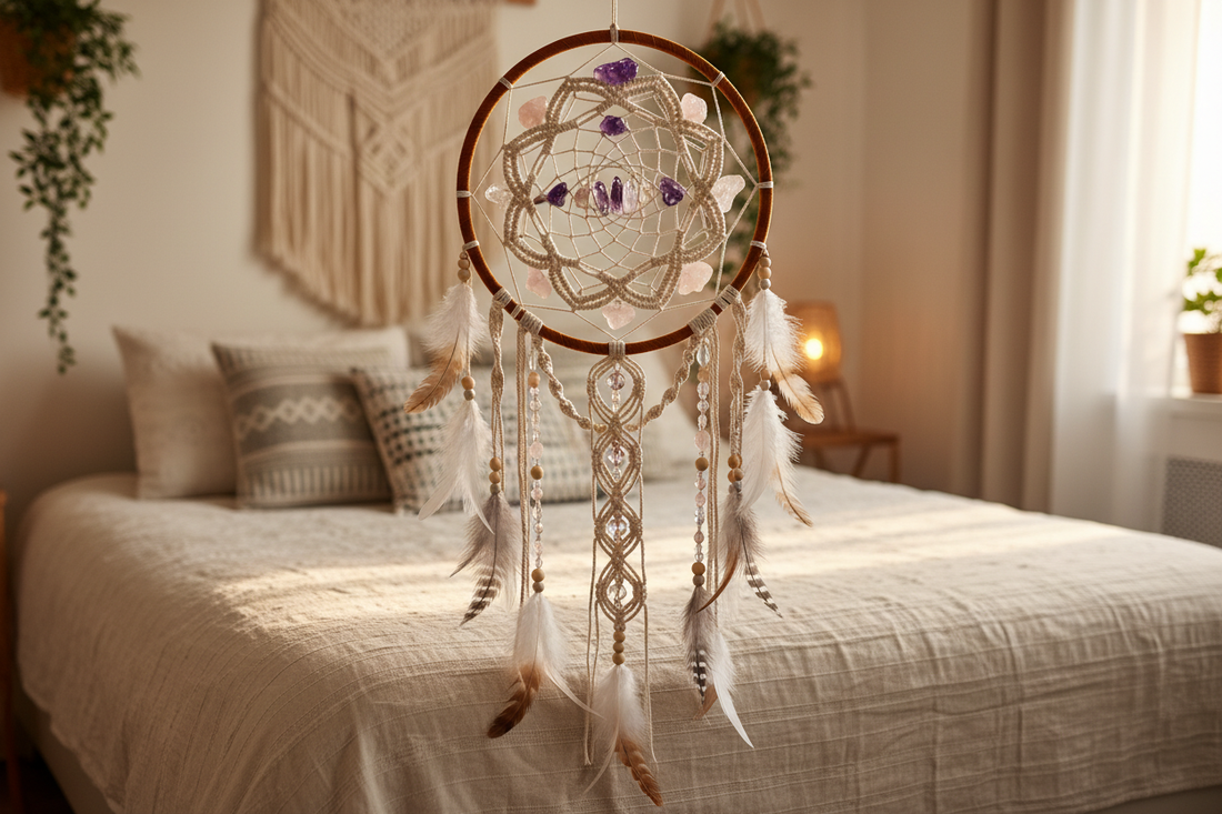 How to Make a Crystal Dreamcatcher: Protect Your Dreams with Sacred Geometry & Stones - Nicole's ritual universe
