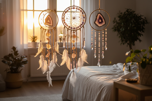 DIY Crystal Dreamcatchers: Sacred Sleep Protection & Dream Magic