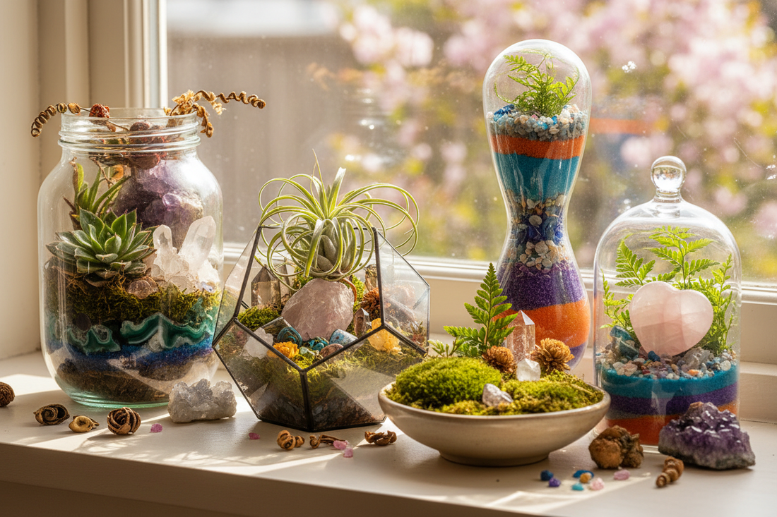 DIY Crystal Terrariums: Living Ecosystems with Stone Energy & Plant Magic - Nicole's ritual universe