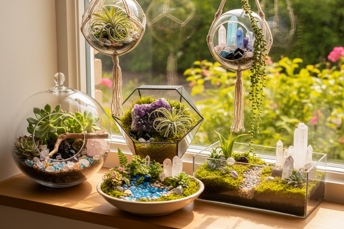 DIY Crystal Terrariums: Living Ecosystems with Stone Energy & Green Magic - Nicole's ritual universe