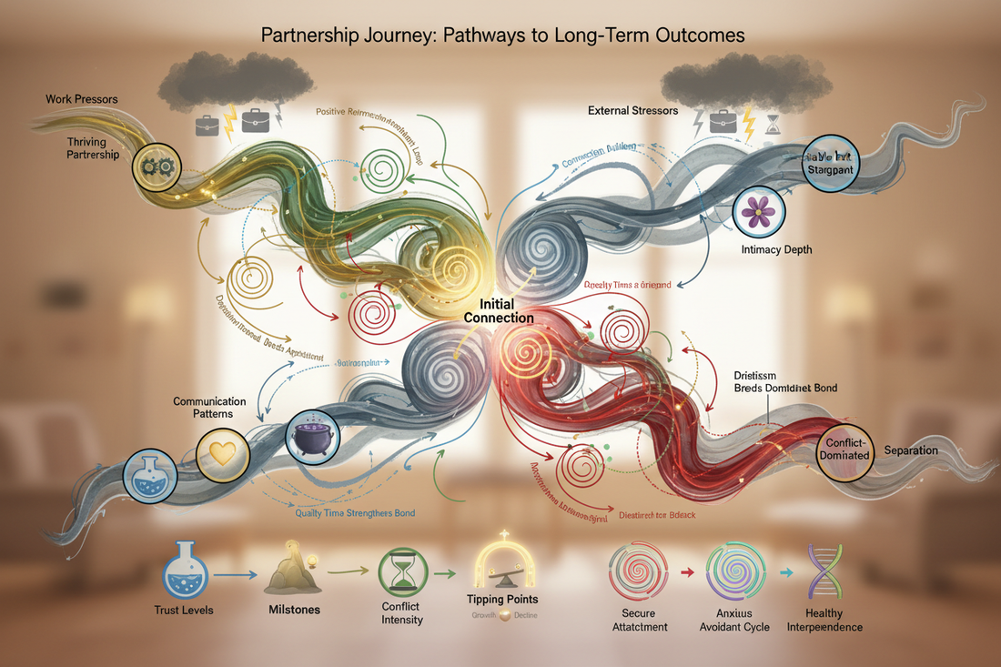 DPMT in Relationship Dynamics: Modeling Love, Conflict, and Long-Term Partnership