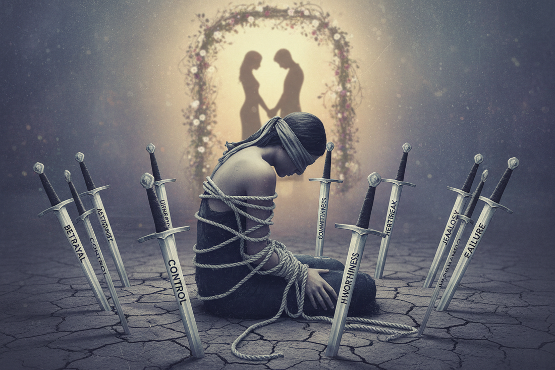Eight of Swords in Love Readings: Trapped in Love, Fear & Toxic Patterns - Nicole's ritual universe