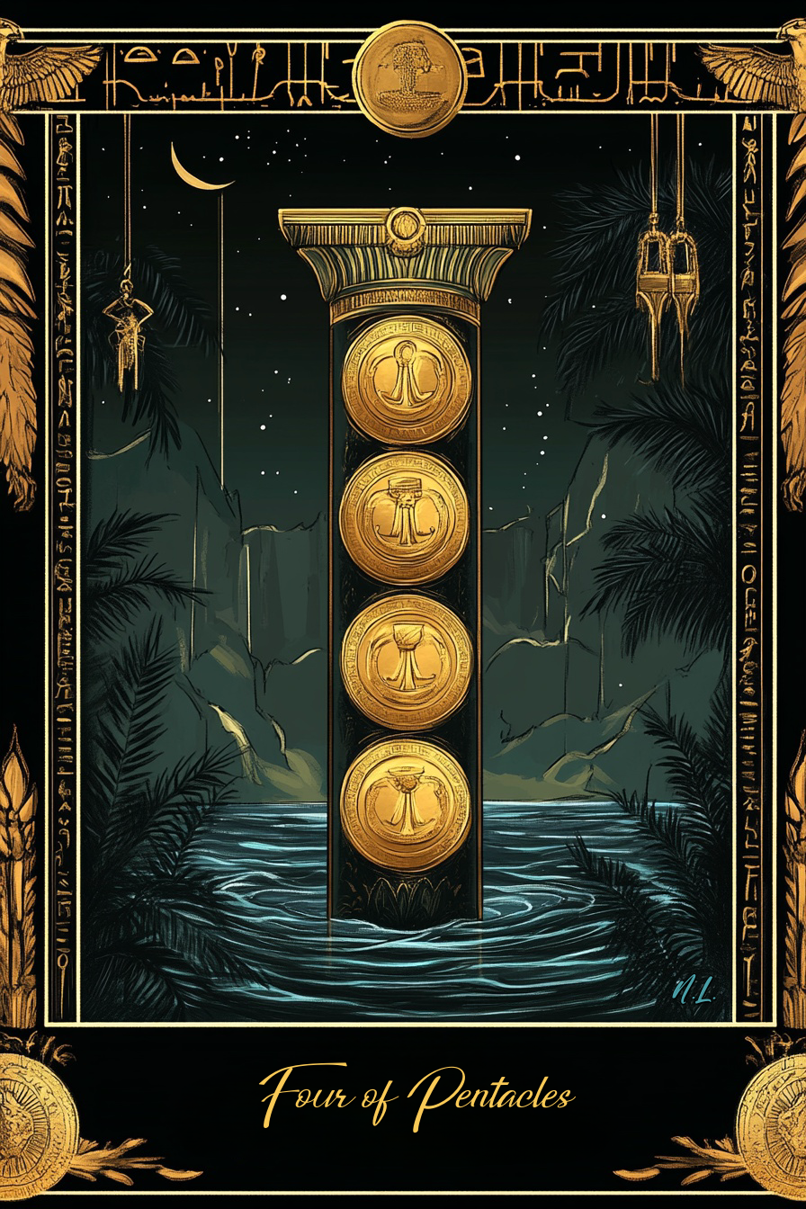 Four of Pentacles (Light Path): Tarot Card Meaning, Ritual & Meditation Nicole's ritual universe