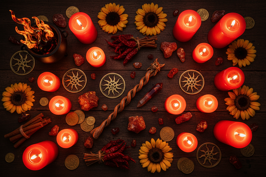 Fire Element Altar: Crystals, Candles, Tools & Transformation Ritual
