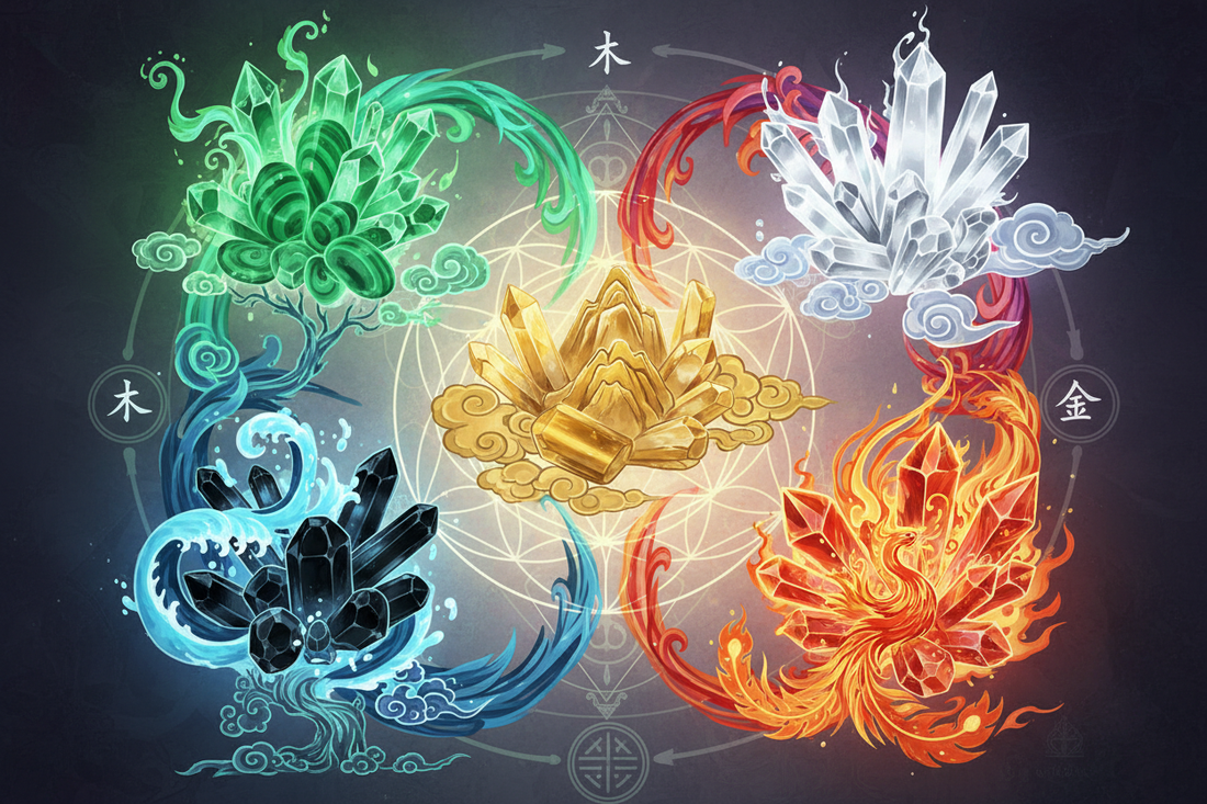 Five Elements & Crystals: Pairing Stones with Wu Xing - Nicole's ritual universe