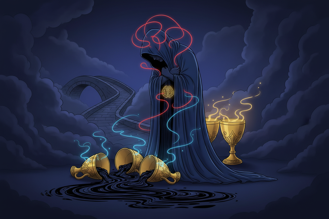 Five of Cups — Regret, Loss, and Emotional Fixation - Nicole's ritual universe