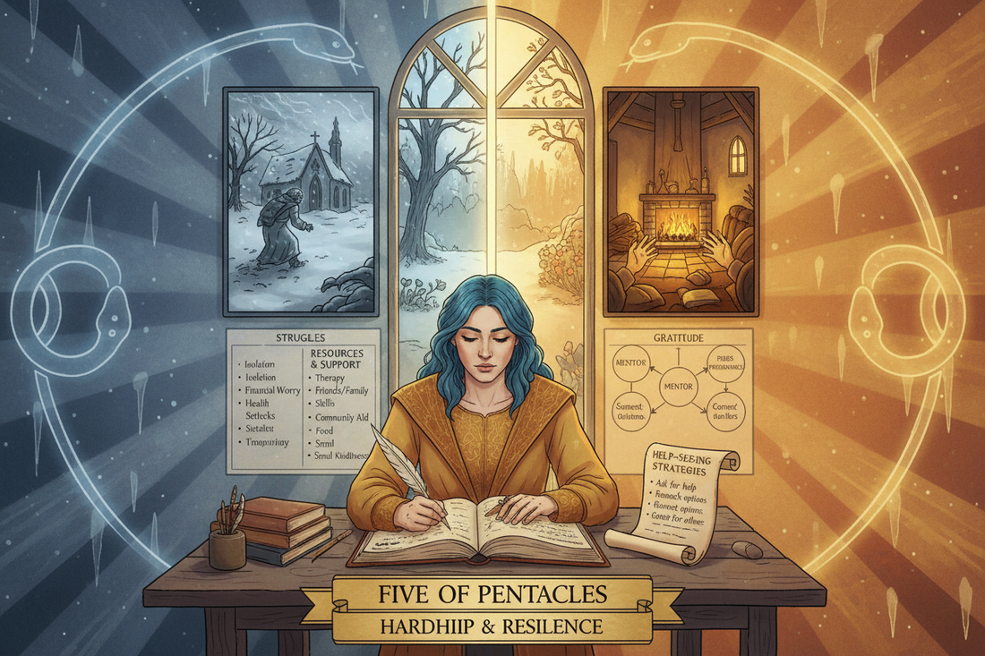 Five of Pentacles Journal Prompts: 15 Questions for Self-Discovery - Nicole's ritual universe