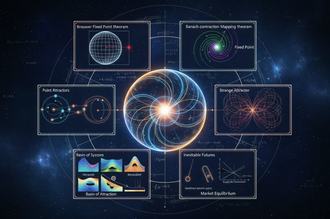 Fixed Points and Attractors: The Mathematics of Inevitable Futures