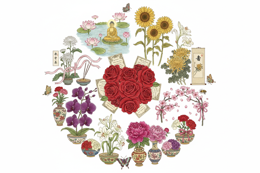 Flower Symbolism: Rose, Lotus, and Chrysanthemum Across Cultures - Floral Language & Cross-Cultural Bloom Wisdom