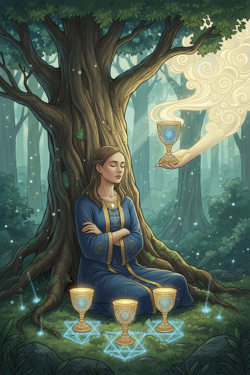 Four of Cups (Light Path): Tarot Card Meaning, Ritual & Meditation Nicole's ritual universe