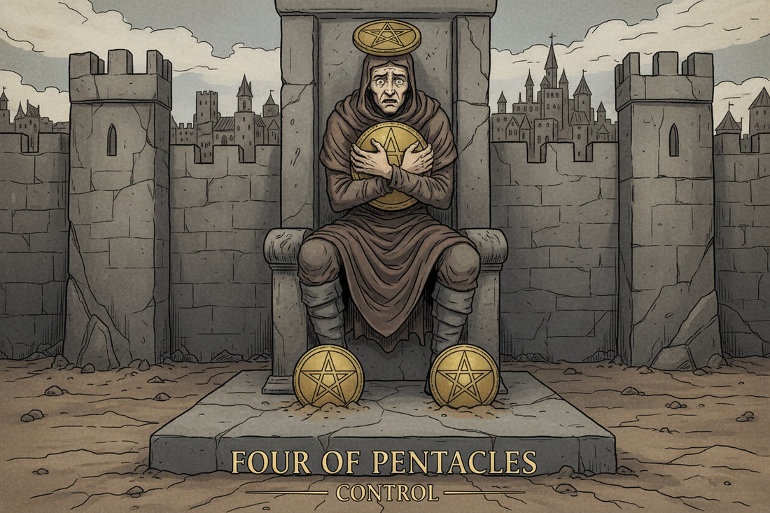 Four of Pentacles Tarot Card: Complete Guide to Meaning & Symbolism - Nicole's ritual universe