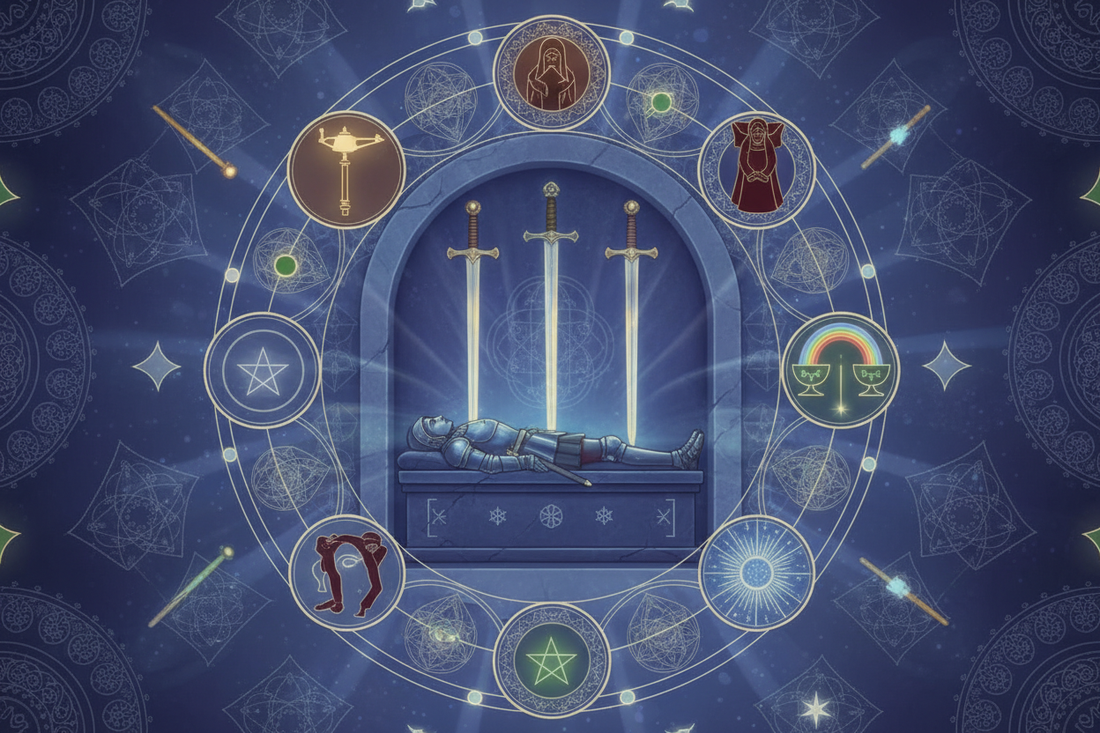 Four of Swords Combinations: With Major & Minor Arcana - Nicole's ritual universe