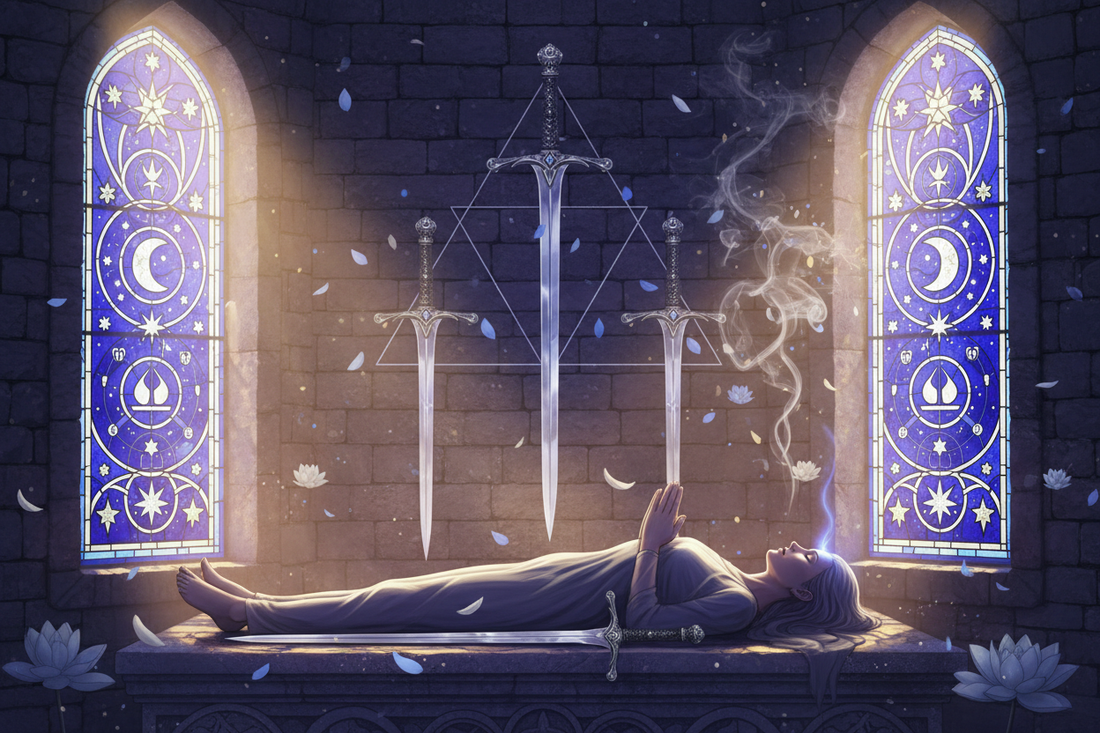 Four of Swords Spiritual Meaning: Meditation, Retreat & Sacred Stillness - Nicole's ritual universe