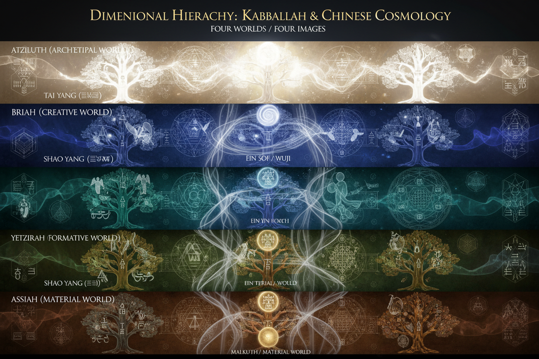 Four Worlds ↔ Four Images: Dimensional Hierarchy