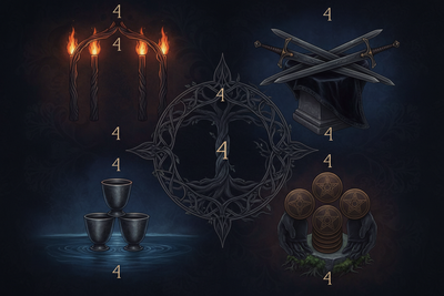 Fours in Tarot: Stability, Structure & Foundation