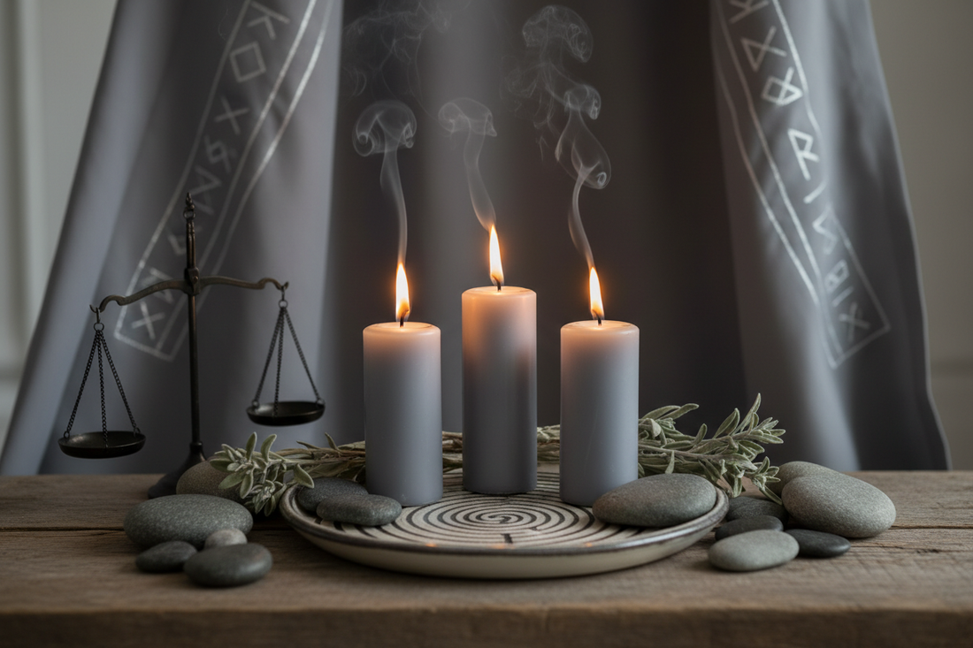 Gray Candles: Neutrality, Balance, Compromise - Nicole's ritual universe