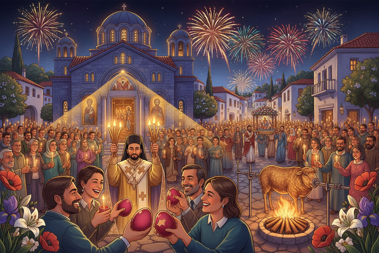 Greek Easter: Anastasi and Fire - Resurrection, Holy Light & Red Eggs ...
