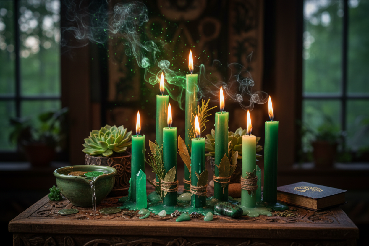 Green Candles: Abundance, Healing, Growth Magic Guide – Nicole's ritual ...