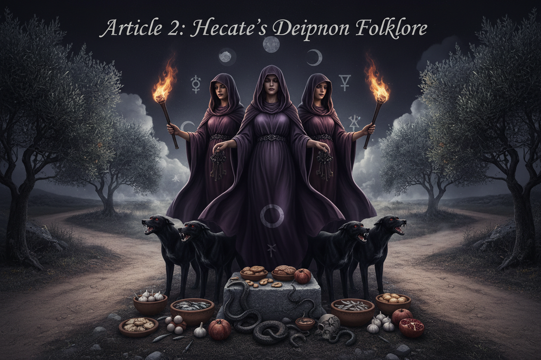 Hecate's Deipnon Folklore: Crossroads Supper Legends and Dark Moon Magic